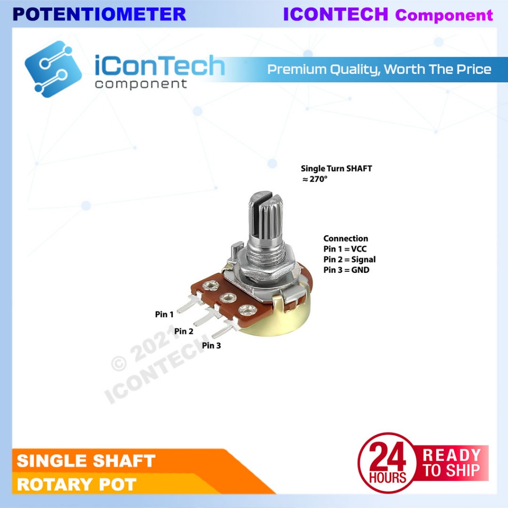 Potentiometer Variable Resistor 1k 5k 10k 100k Ohm WH148 Single Shaft Potentiometer 3