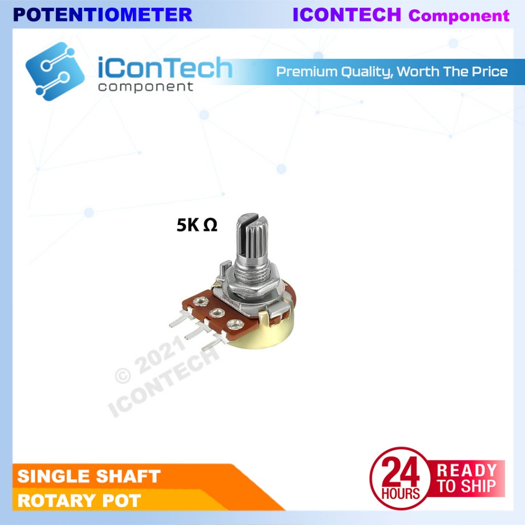 Potentiometer Variable Resistor 1k 5k 10k 100k Ohm WH148 Single Shaft Potentiometer 6