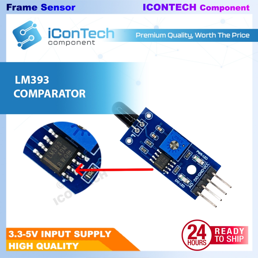 4-Pin IR Flame Fire Detection Sensor Module LM393 for Arduino / ESP32 / Raspberry Pi 2