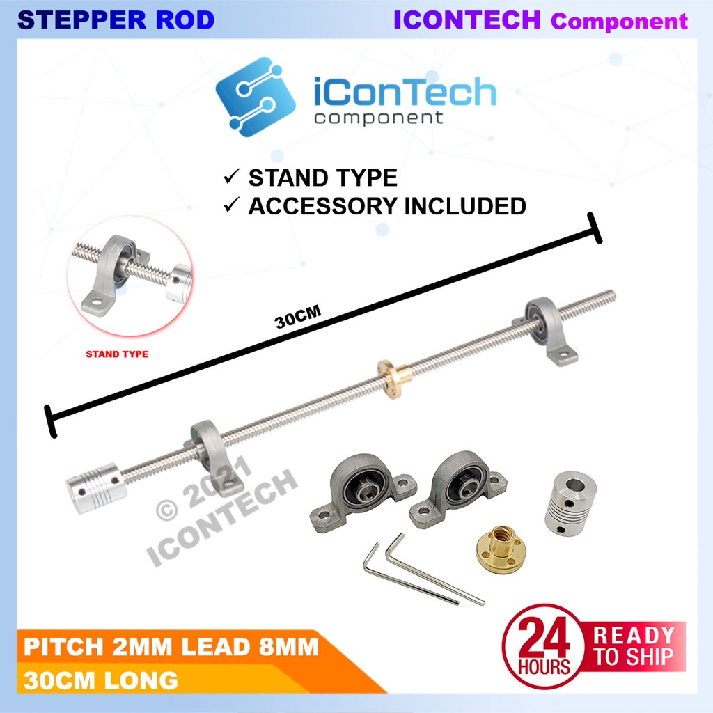Stepper Motor Lead Screw Rod/Worm Shaft 3D Printer T8 Lead Screw Housing Bracket 3D Printer 8MM Lead