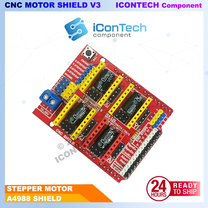 CNC Shield V3 A4988 3D Printer A4988 Stepper Driver Shield Arduino Stepper Shield