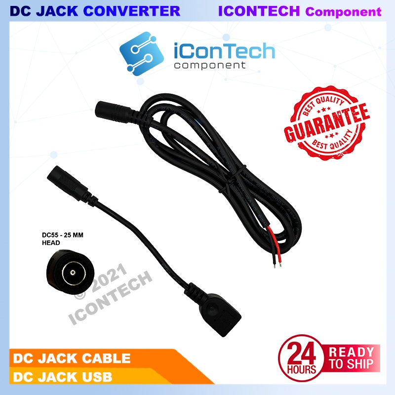 DC JACK Plug Female Power Socket Wire DC jack convert 2 wire 1 Meter DC5521 convert DC5525 conveter DC to USB