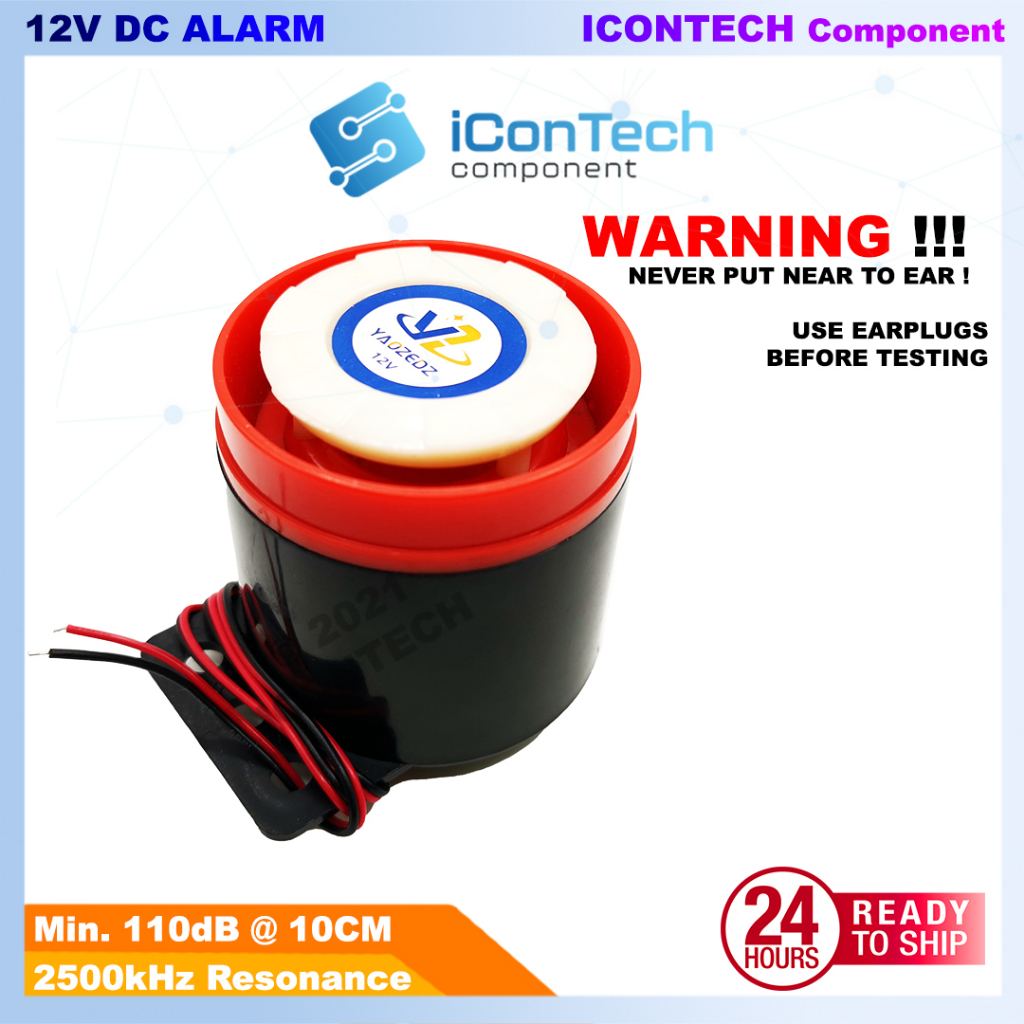 DC 12V High Decibel Alarm 110dB 2500kHz High Power DC Alarm 12V