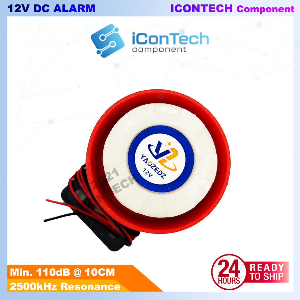 DC 12V High Decibel Alarm 110dB 2500kHz High Power DC Alarm 12V 2