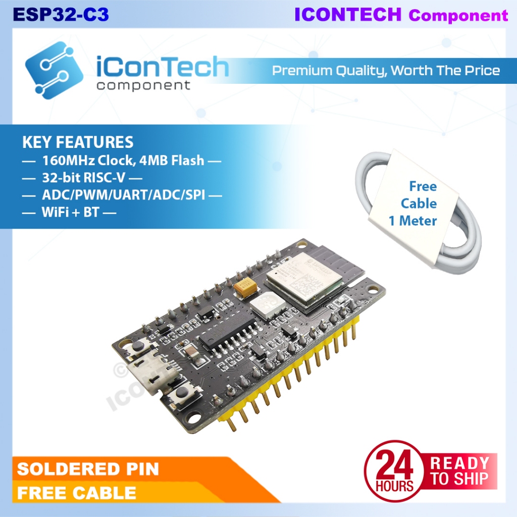 ESP32 C3 Mini Wifi Bluetooth 5.0 Module [FREE CABLE]