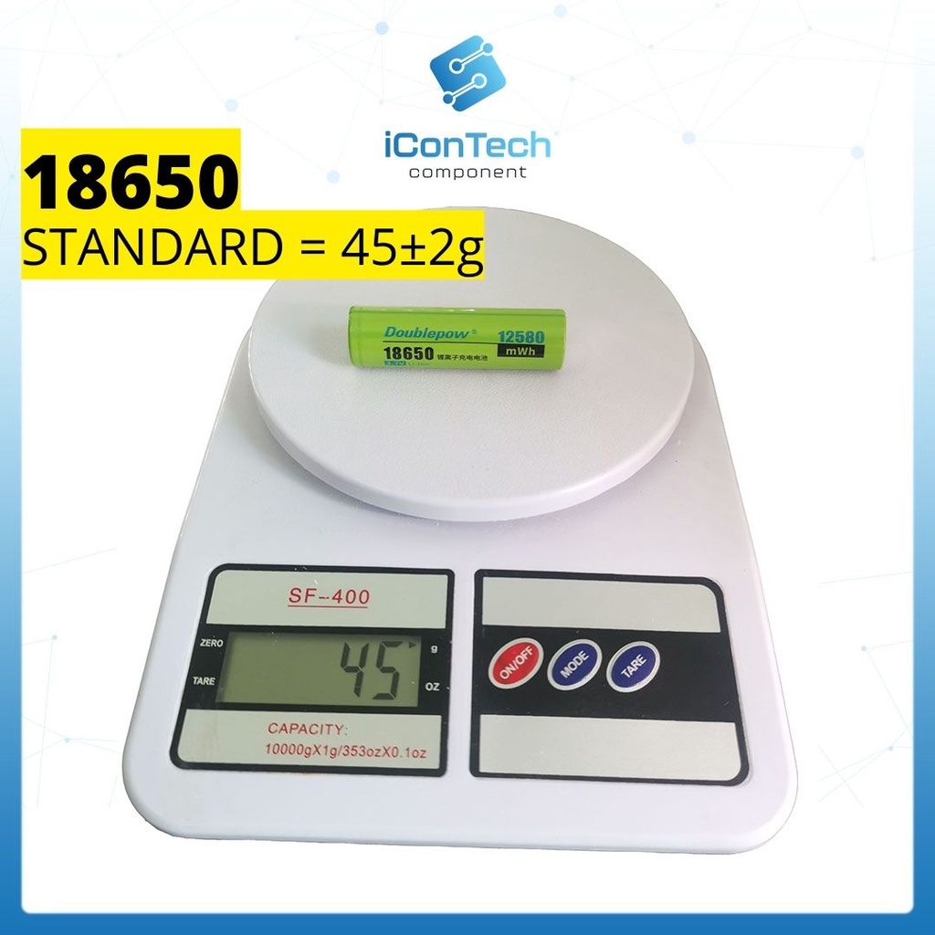 DoublePow 18650 Lithium Li-ION battery Rechargeable Battery 3
