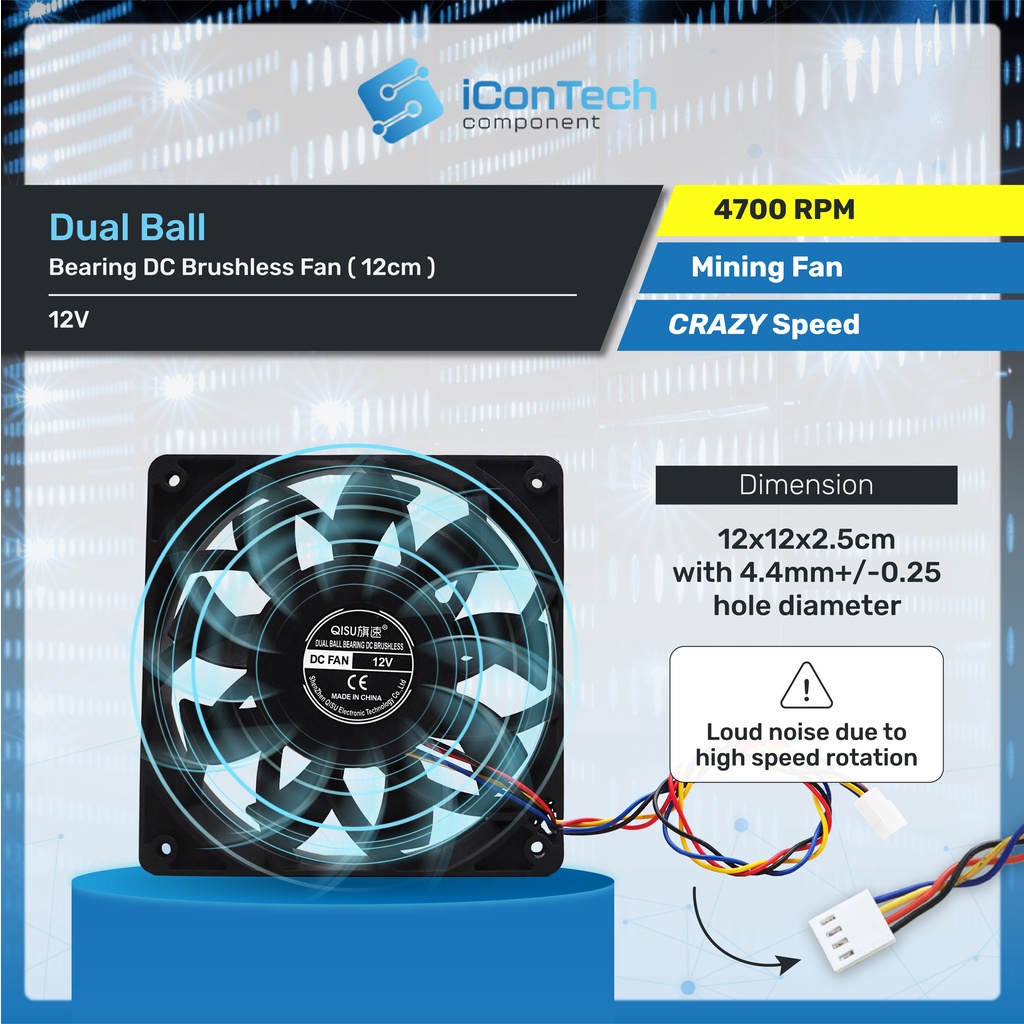 DC FAN 12025 PC FAN Extreme High Speed Fan RPM 4700 Mining Fan Cooling Fan High Quality Assured