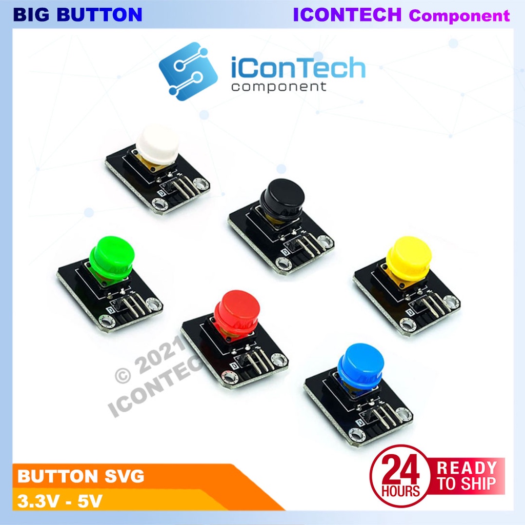 Arduino Button SVG 5V Button 3.3V Button Big Cap Button On/Off