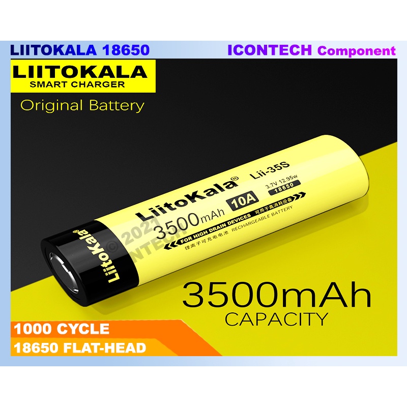 18650 Lithium Battery LIITOKALA 18650 RECHARGEABLE Battery 3500mAH