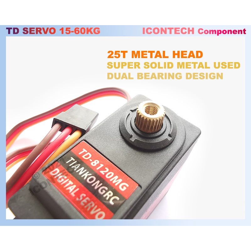 Digital Servo Motor High Torque Metal 7.4V WATER Resist 15KG 20KG 25KG 30KG 35KG 60KG RC Servo Motor Project Servo Motor 2
