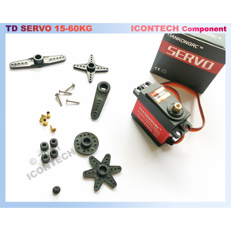 Digital Servo Motor High Torque Metal 7.4V WATER Resist 15KG 20KG 25KG 30KG 35KG 60KG RC Servo Motor Project Servo Motor 3