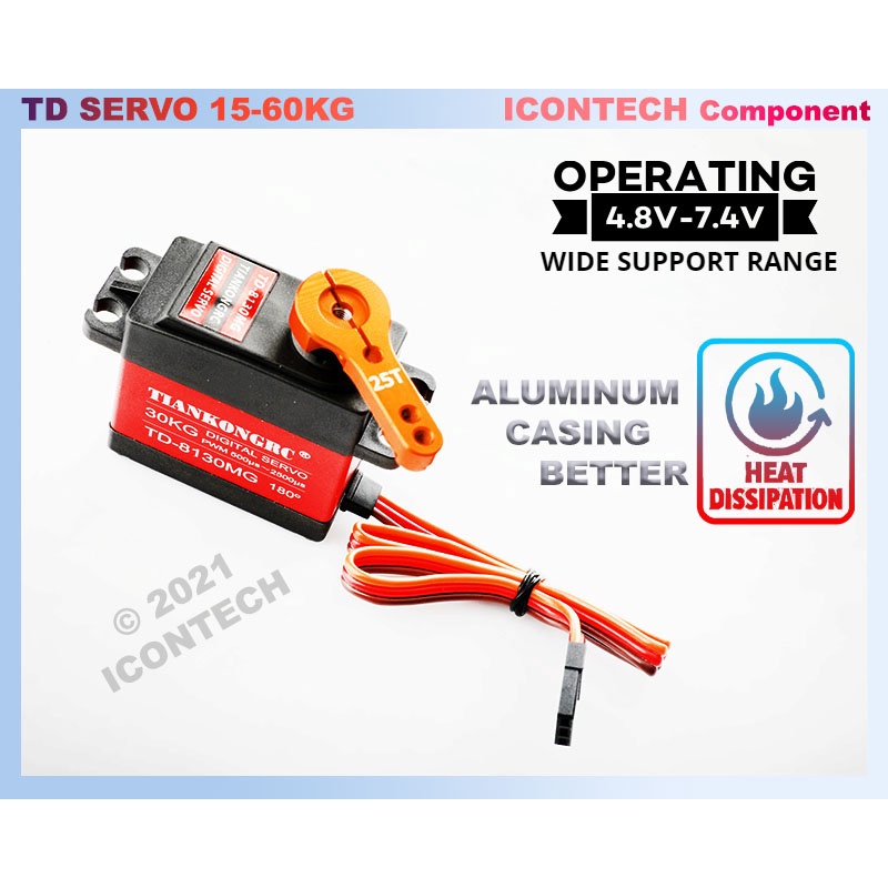 Digital Servo Motor High Torque Metal 7.4V WATER Resist 15KG 20KG 25KG 30KG 35KG 60KG RC Servo Motor Project Servo Motor 5