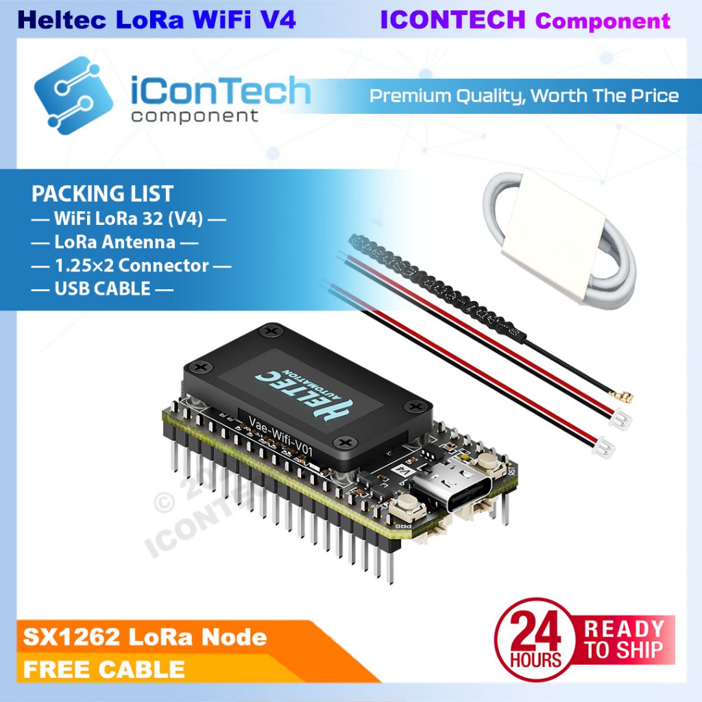 LORA ESP32 Heltec Module WiFi LoRa 32(V4) , ESP32S3 + SX1262 [FREE CABLE]  LoRa Heltec V3 3