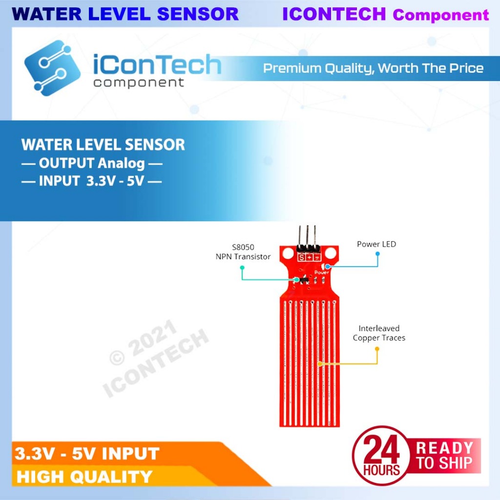 Water Level Sensor Module Water Droplet Depth Detection Arduino Accessories 3