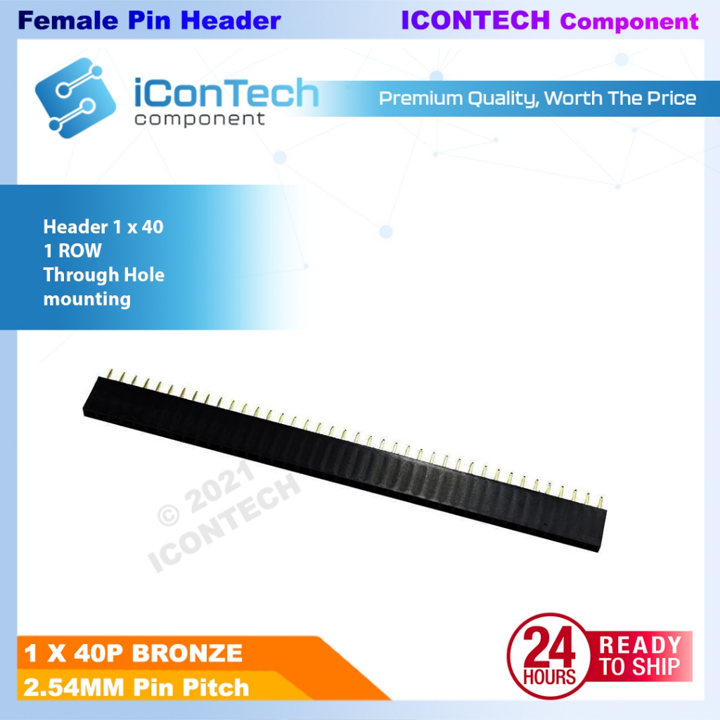 Single Row Female Straight Pin Header PCB Straight Header 1x40P Electronic PCB