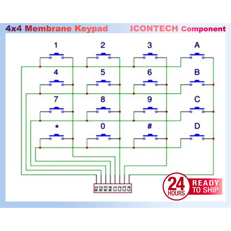 4x4 Keypad Membrane Matrix Keypad Arduino Numbering Keypad 4x4 Buttons 3