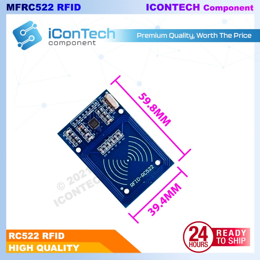 RFID RC522 RC-522 RC 522 MFRC522 13.56MHz IC ID Card Reader Detector Module 4