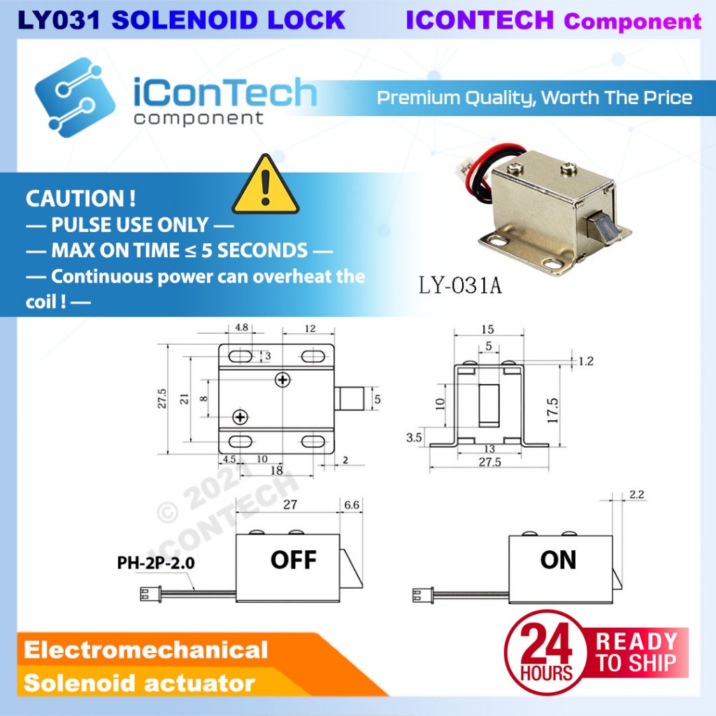 Electrical Door Lock Electrical Solenoid Valve 12V LY-03 LY-01 Electromagnetic Lock 12V 700mA DC 4