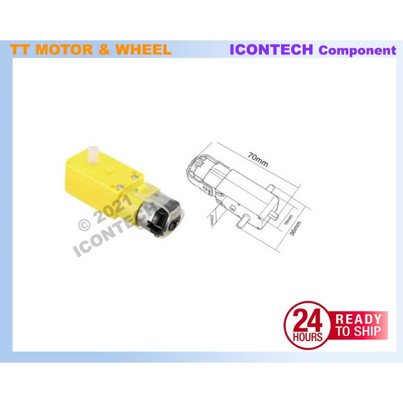 TT Motor Smart Car Robot Gear Motor for DIY TT Wheel 3V-6V Yellow DC Motor TTMotor 3