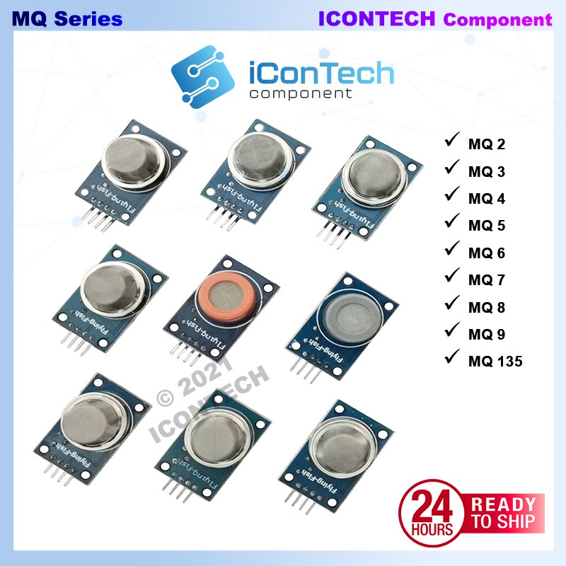 MQ135 GAS SENSOR MQ2 MQ3 MQ4 MQ5 MQ6 MQ7 MQ8 MQ9 Air Quality Smoke Alcohol LPG CNG Hydrogen Gases