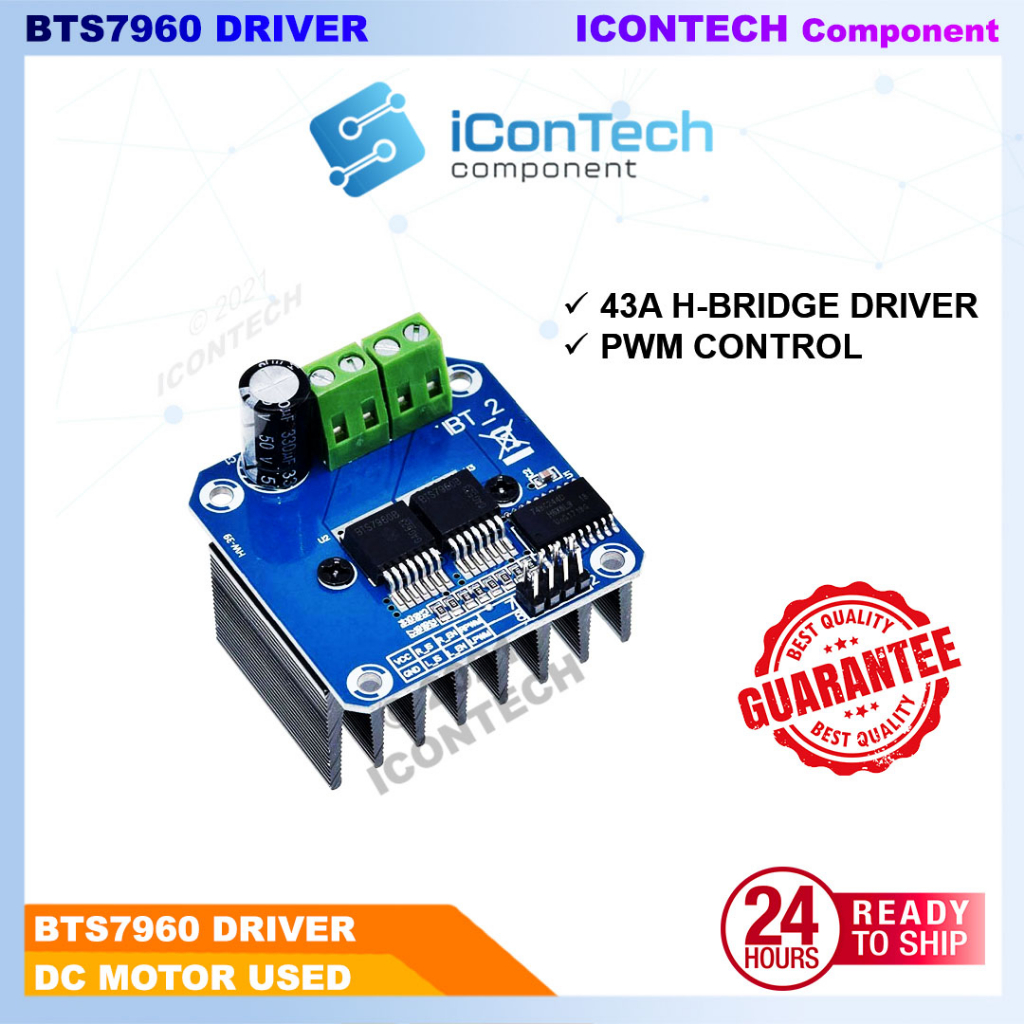Double BTS7960 43A H-bridge High-power Motor Driver module/ diy smart car Current diagnostic for Arduino