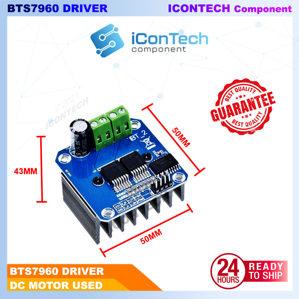 Double BTS7960 43A H-bridge High-power Motor Driver module/ diy smart car Current diagnostic for Arduino 2