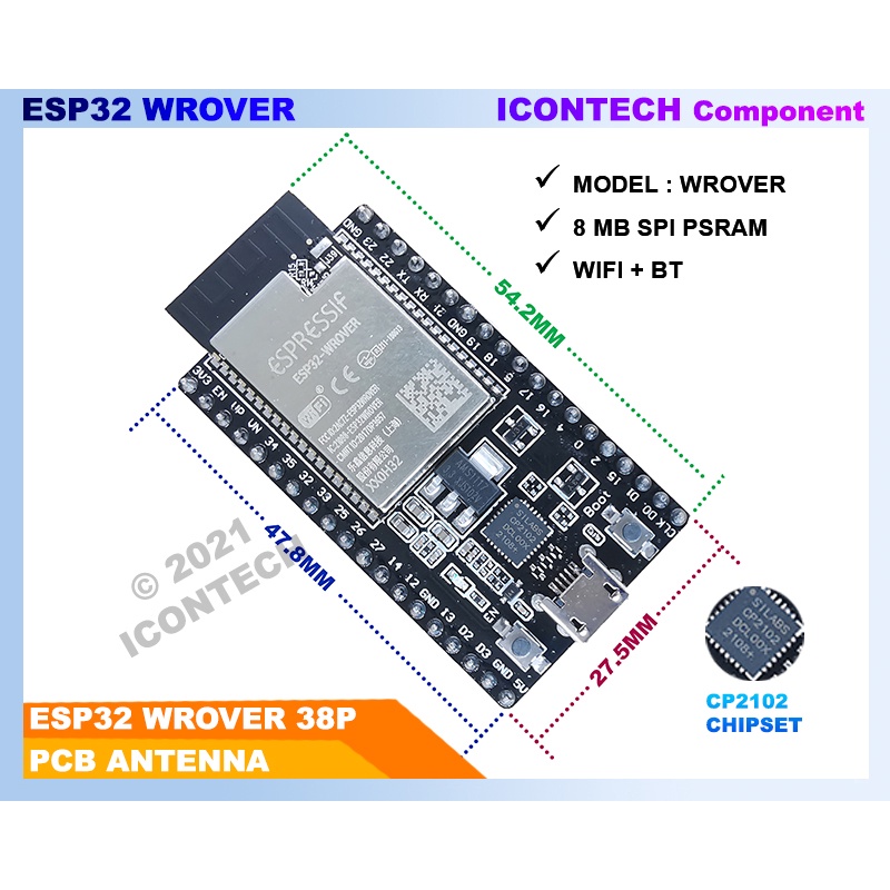 ESP32 WIFI Bluetooth Module 38 PIN ESP32 WROOM 32U ESP32 WROVER ESP32 Devkit C ESP32 WROOM 32D