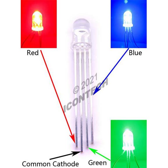 5MM RGB LED Common Cathode 4 Pin