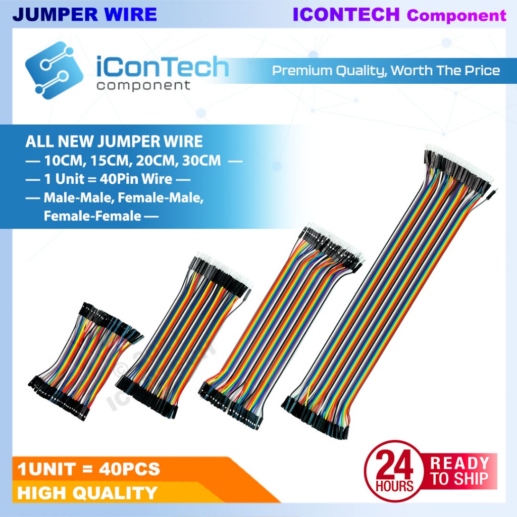 40 Pin Jumper Wire Cable Breadboard Arduino Project Dupont Wire