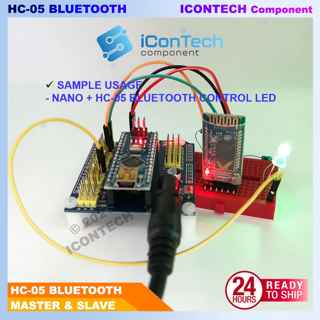 HC-05 Bluetooth Module Master and Slave Mode AT Command Support HC05 HC06 BT06 Bluetooth RF ICONTECH 7